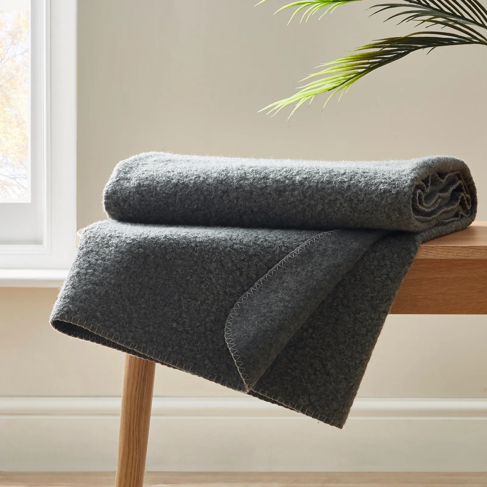 Boucle Throw Grey