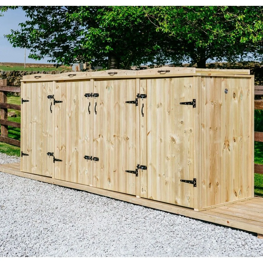 Buttercup Farm Chatburn 8 Recycle Box Store - Timber - Fits 8 x Recycle Boxes in Brown 3