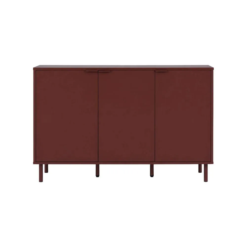 sweeek Sideboard 3 doors 120cm wood decor & metal in Burgundy 3