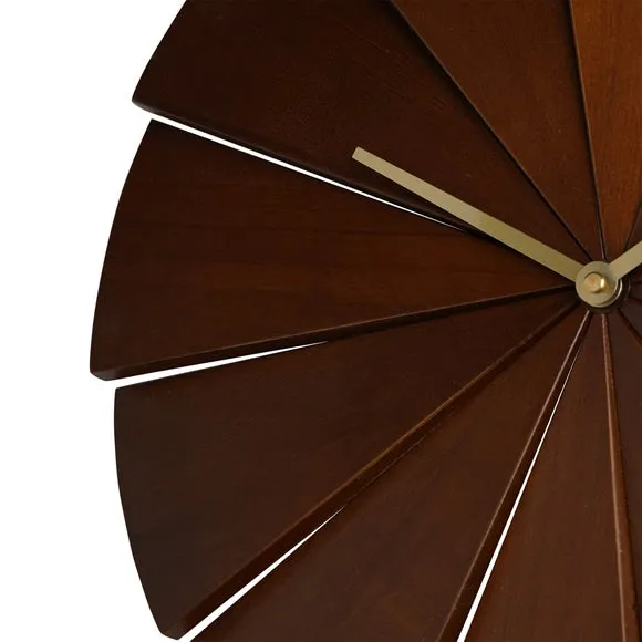 Interval Segmented Pine Round Wall Clock 4