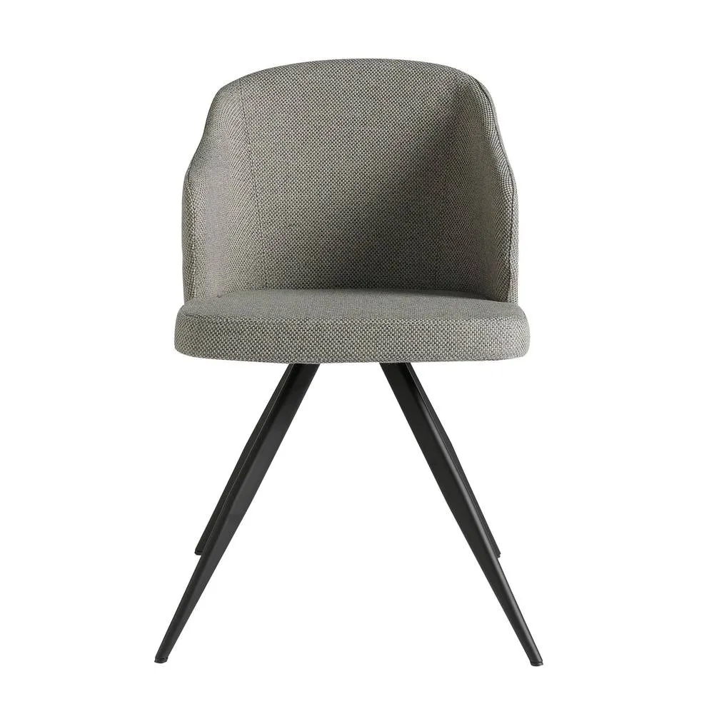 Angel Cerda Grey Fabric Dining Chair with Armrests 2