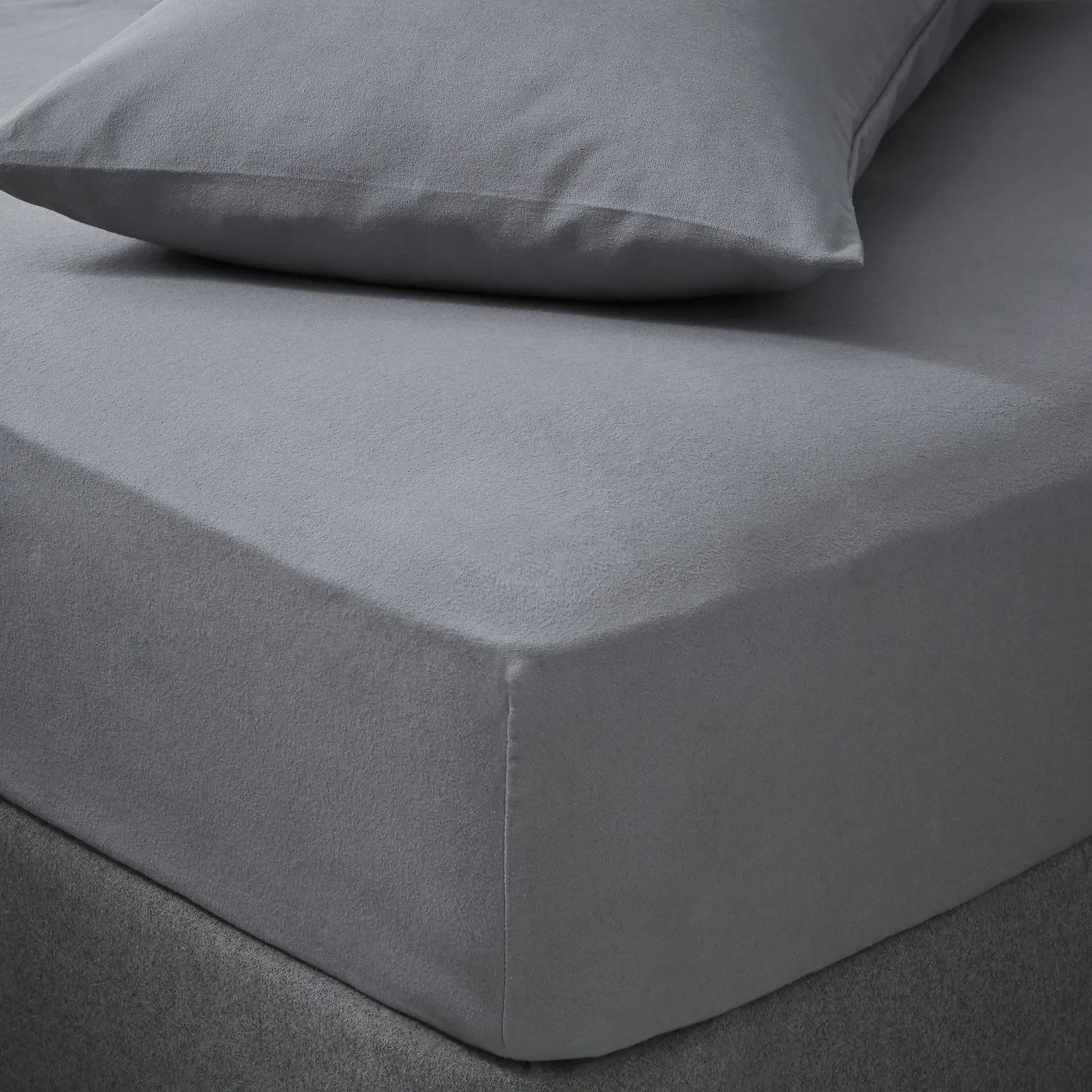 Soft & Cosy Luxury Brushed Cotton Fitted Sheet Grey