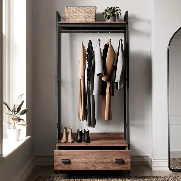 Fulton Open Wardrobe, Pine 2
