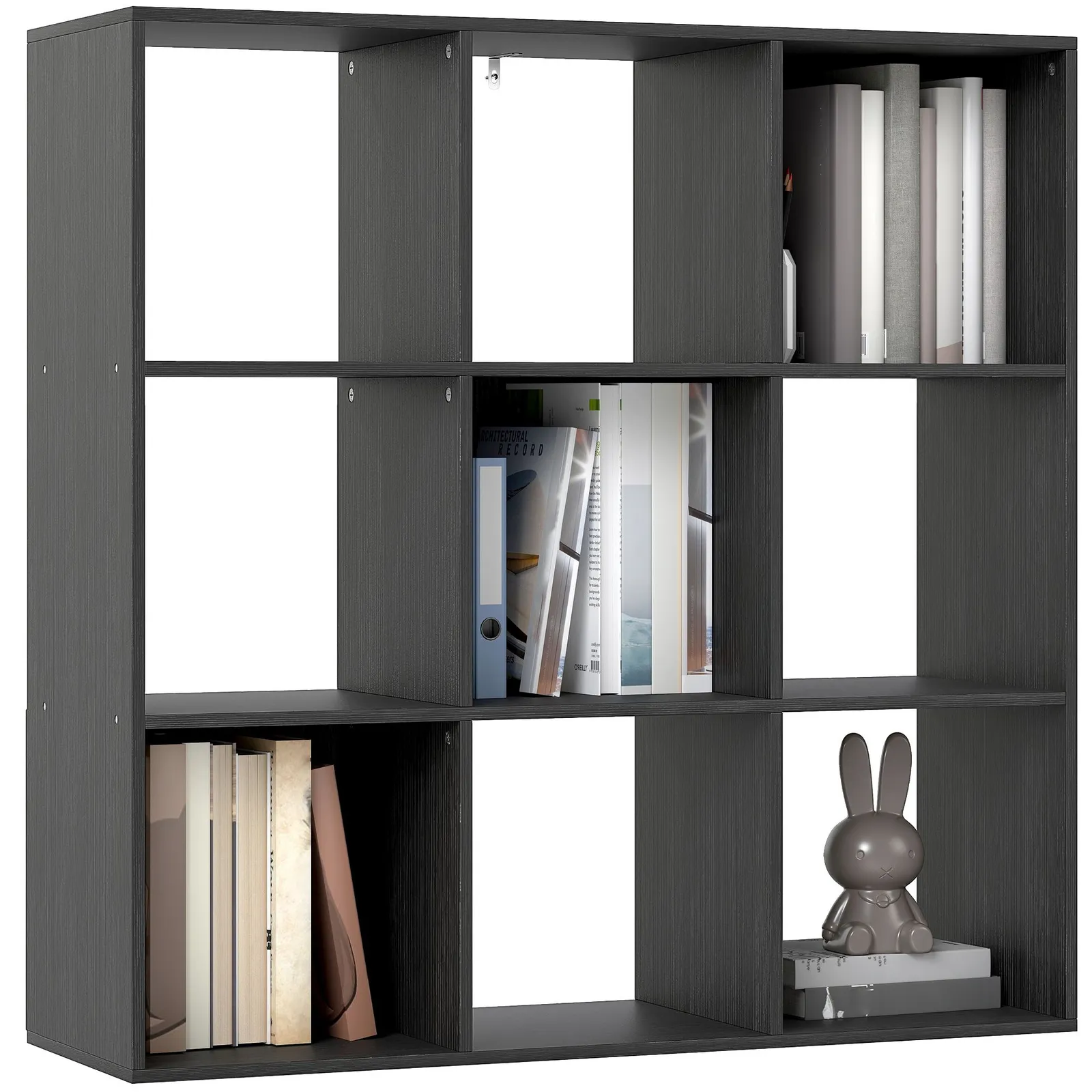 HOMCOM 9 Cube Storage Unit Cabinet Bookcase Display Shelves in Black 2