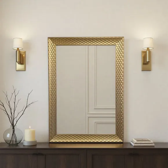 Yearn Diamont Framed Bevelled Rectangle Wall Mirror 1