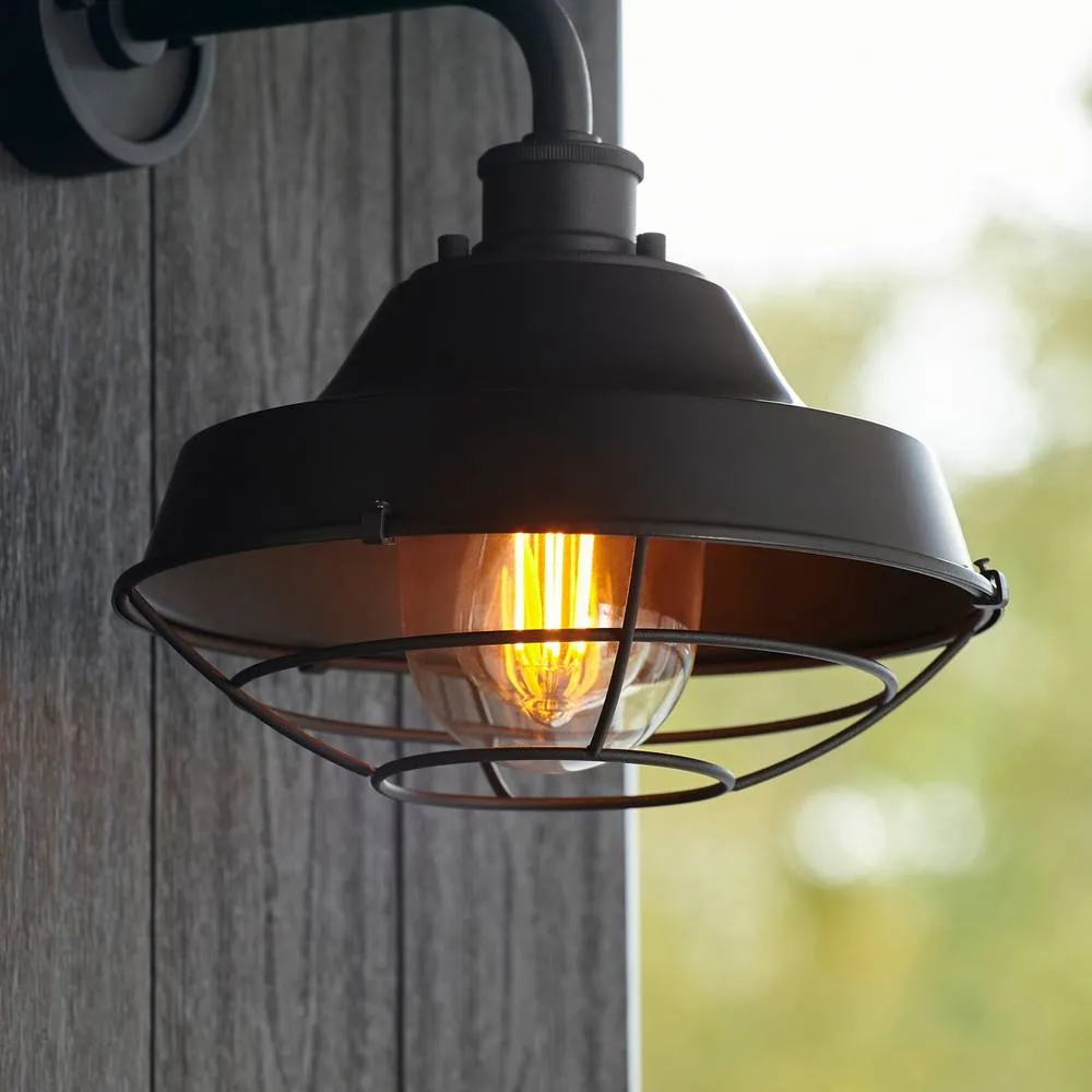 Netlighting Brindisi Outdoor Dome Wall Lamp Textured Matt Black Clear Glass 5