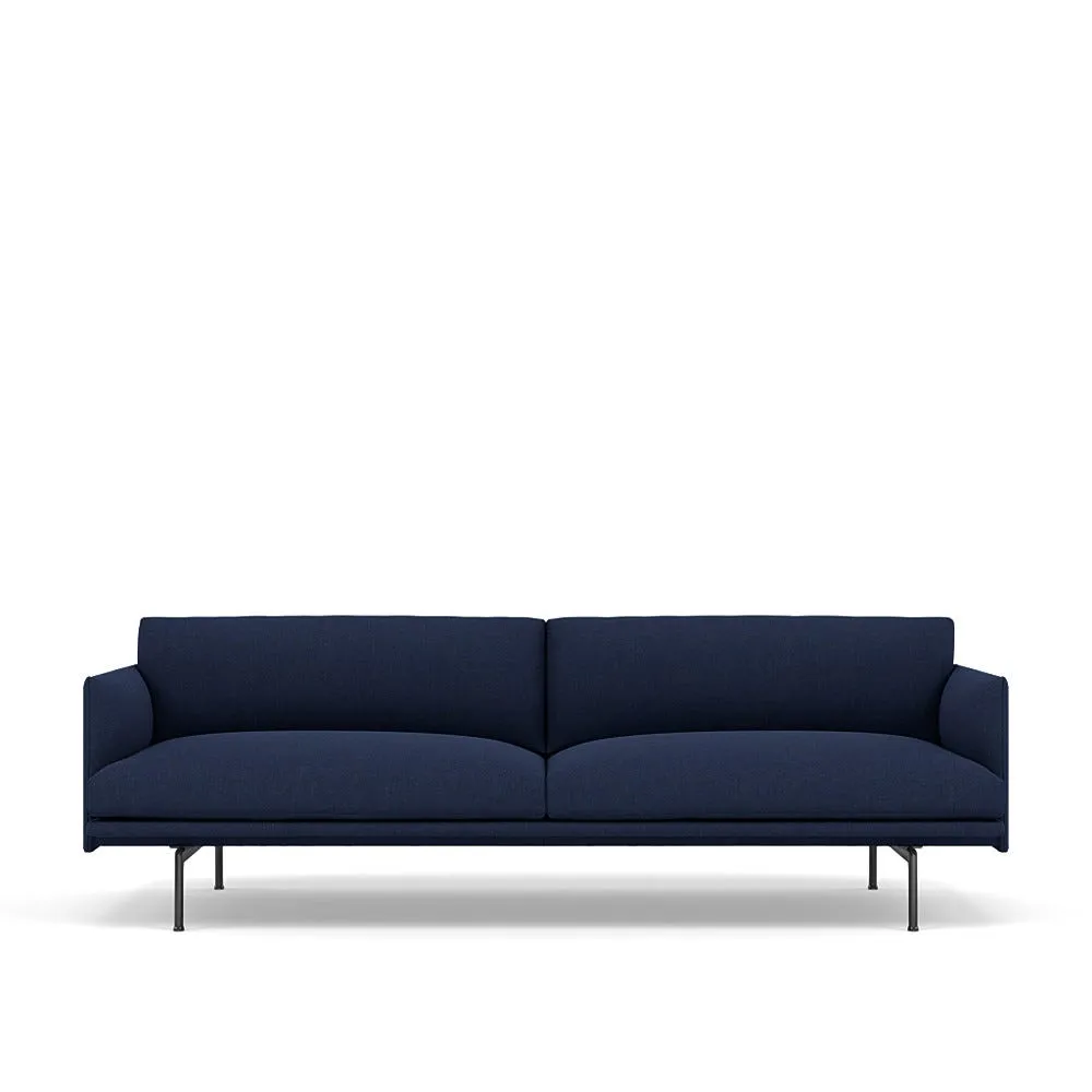 Muuto Outline 3 seater Kvadrat Remix Fabric Dark Blue 773 1