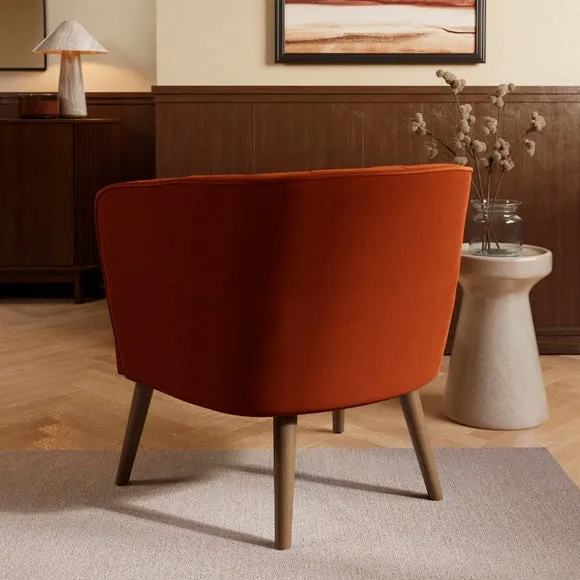 Cindi Button Back Velvet Tub Chair 2
