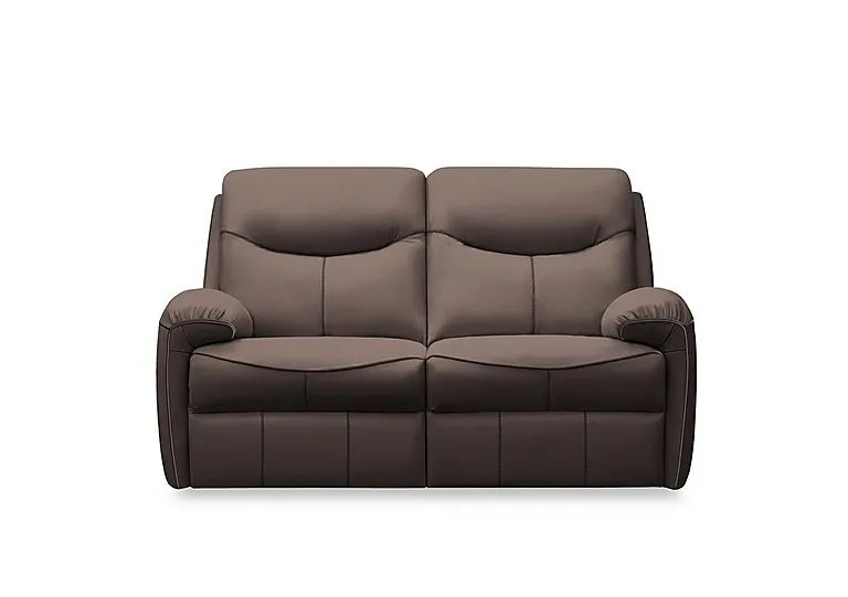 Amesbury Leather 2 Seater Power Recliner Sofa with Power Headrest, Power Lumbar and Heated Seats - Oxford Chocloate