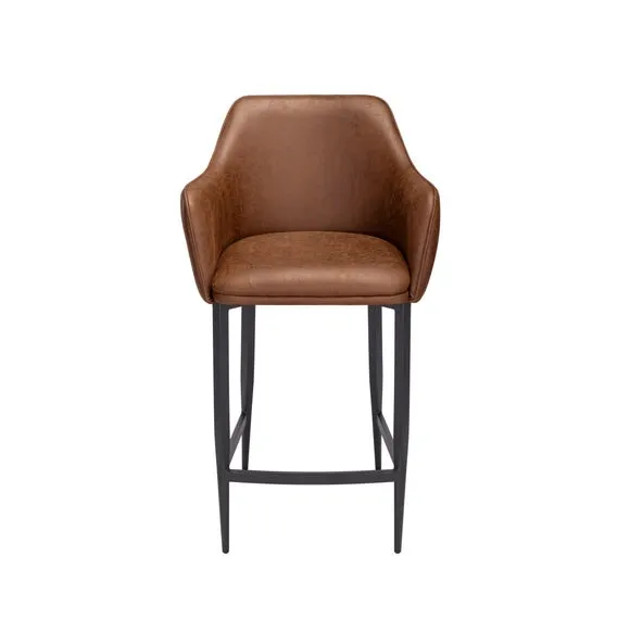 Indus Valley Logan Bar Stool, Faux Leather 3