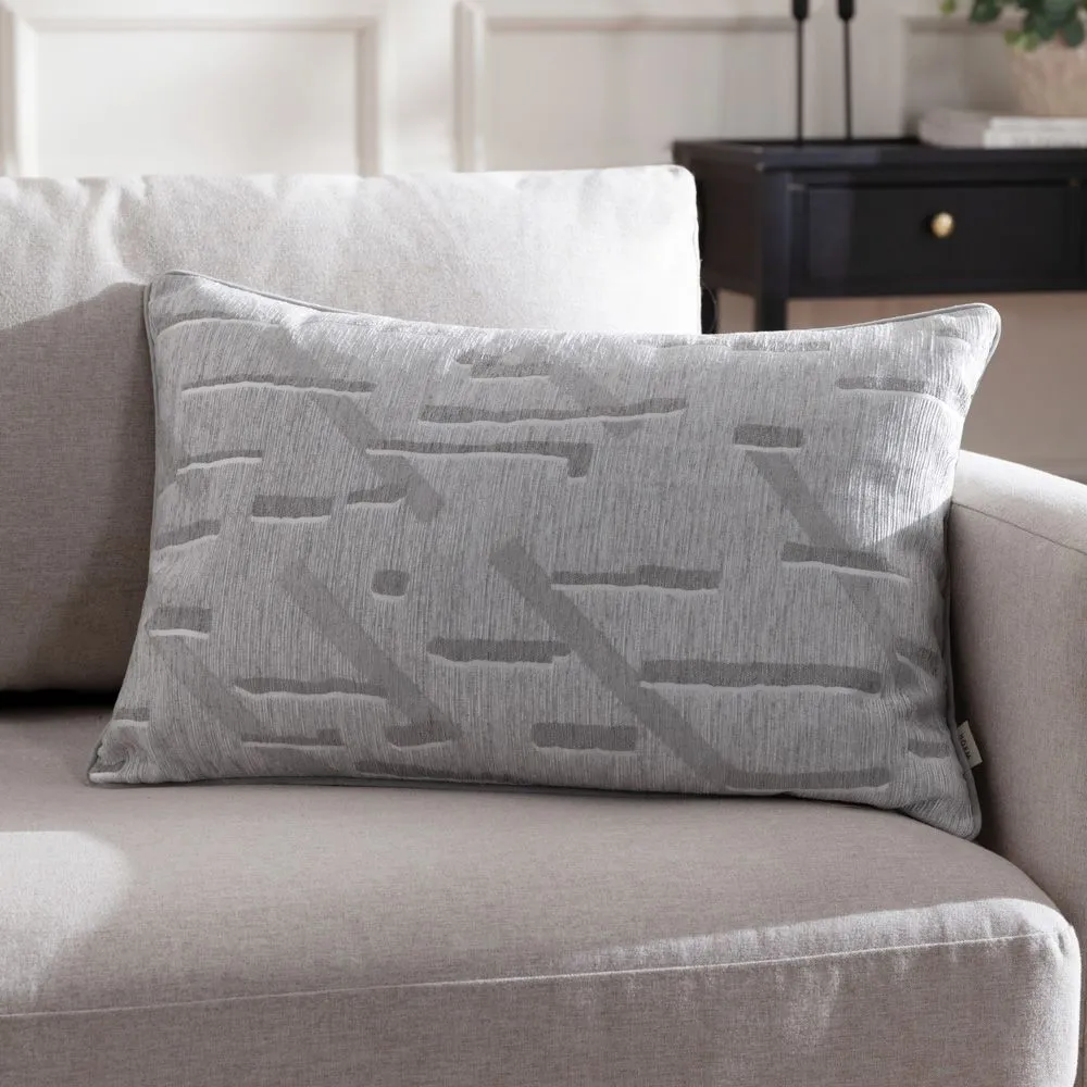 Evans Lichfield Tresse Jacquard Cushion in Grey