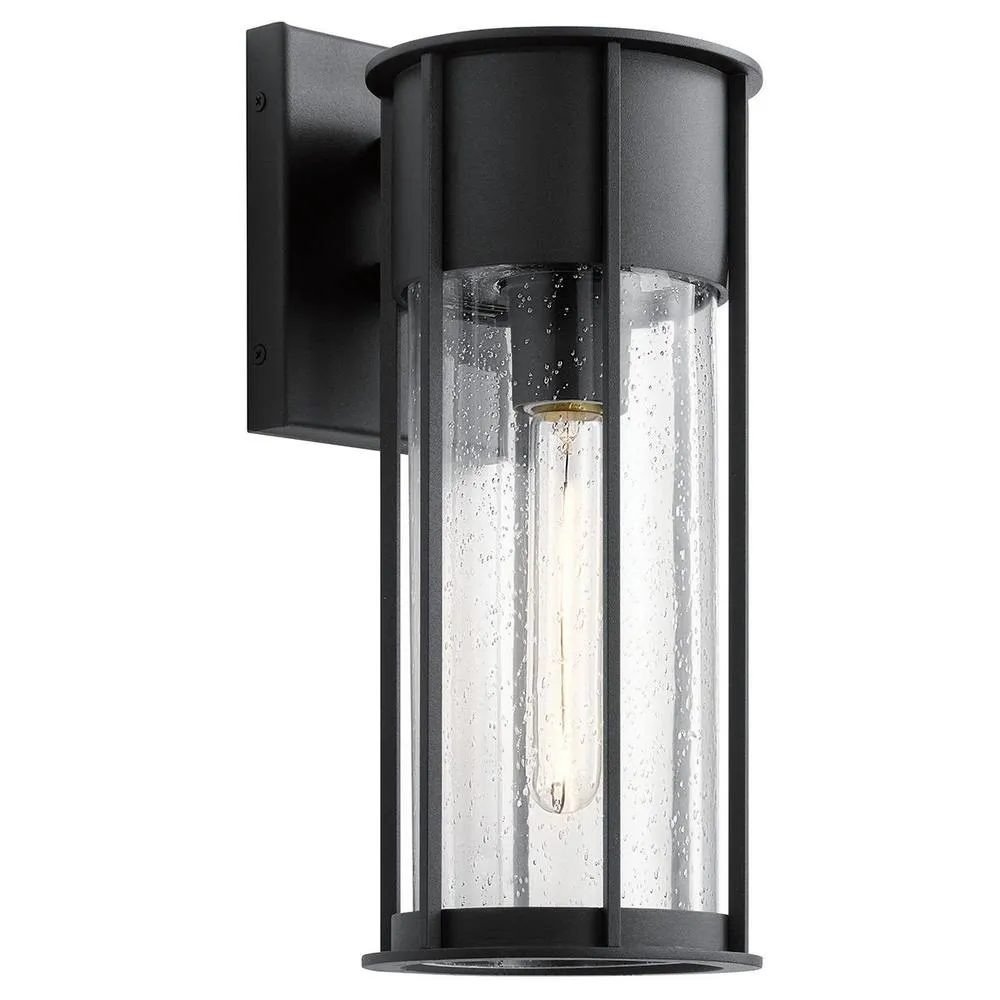 Netlighting Camillo 1 Light Medium Outdoor Wall Lantern Textured Black IP44