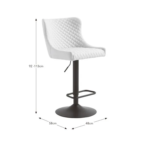Montreal Height Adjustable Barstool, Fabric 6