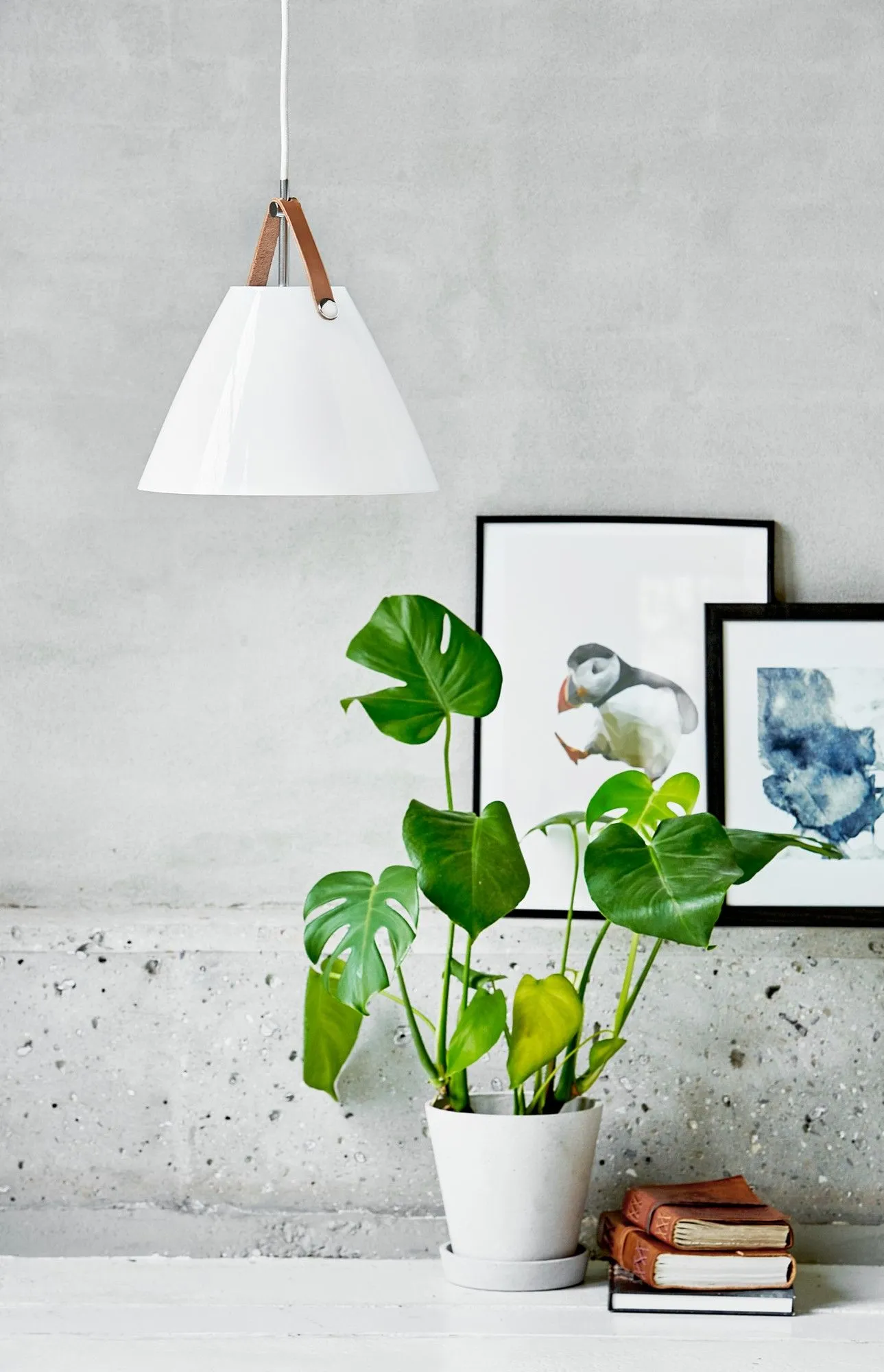 Nordlux Strap Pendant Light Opal White Glass Dining Room E27 Mains 27cm 3