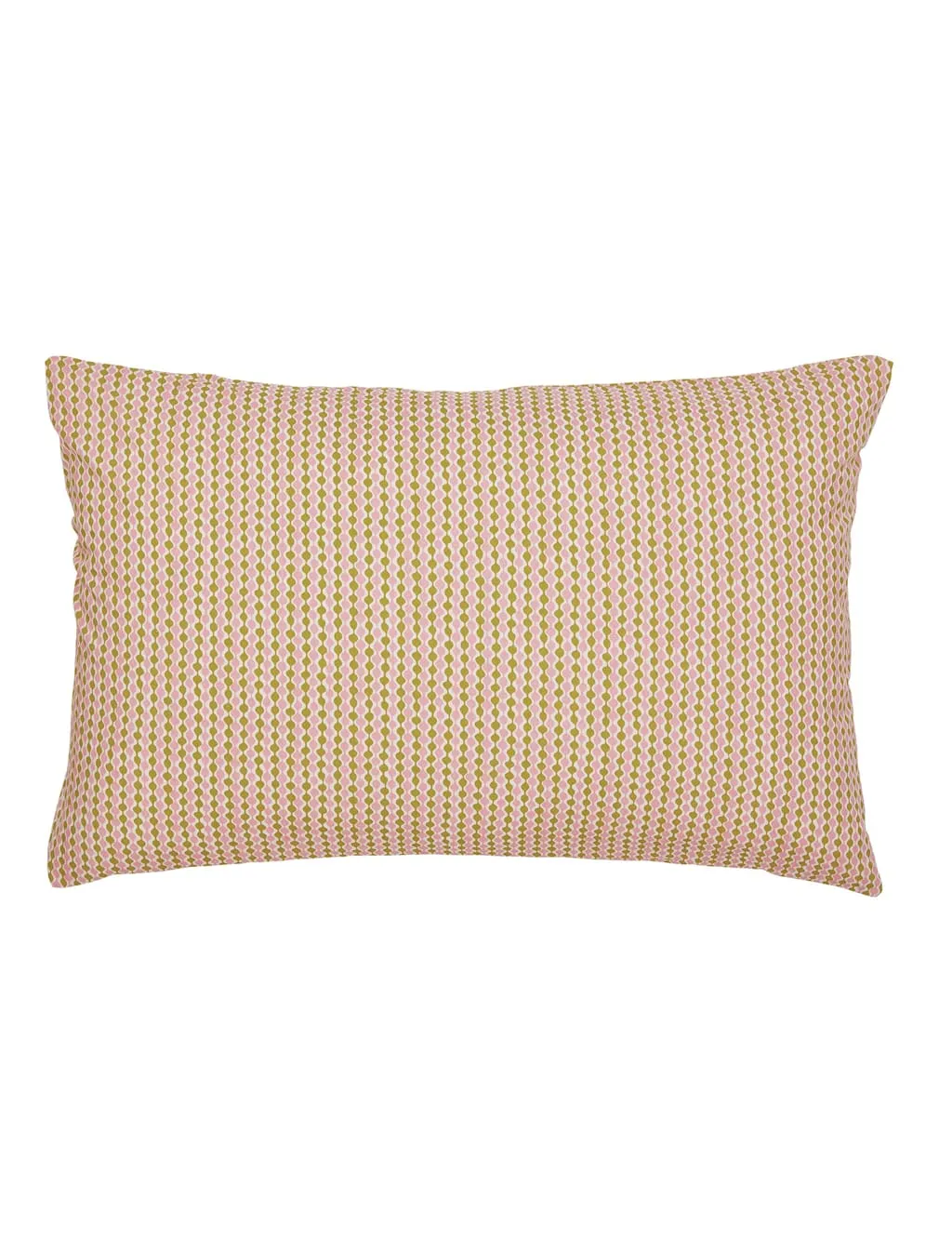 LAND & SHORE Standard pillowcase pairs featuring a striking geometric pattern in a punchy colour palette. Pink Mix