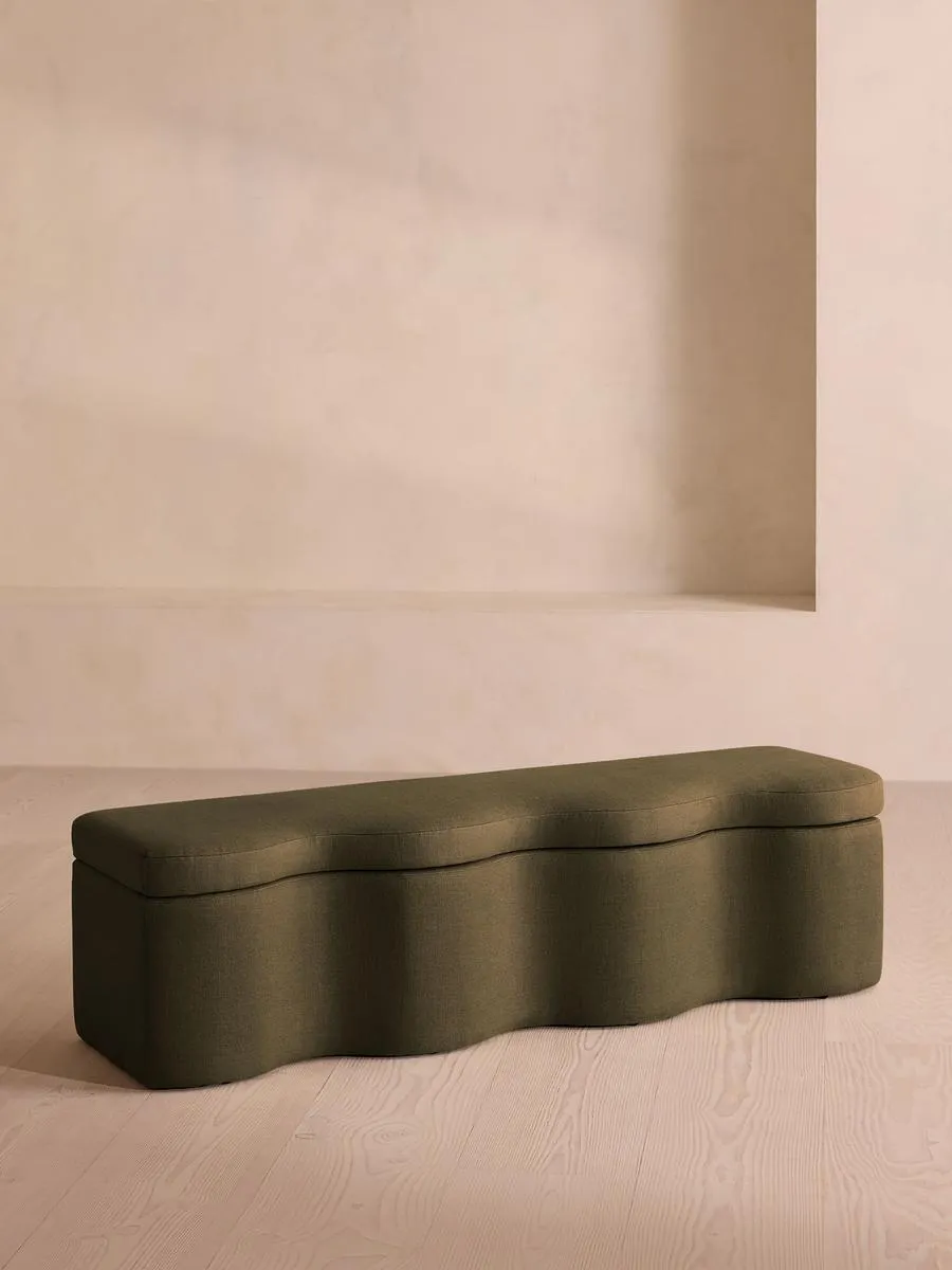 Eli Storage Bench, Linen, Olive