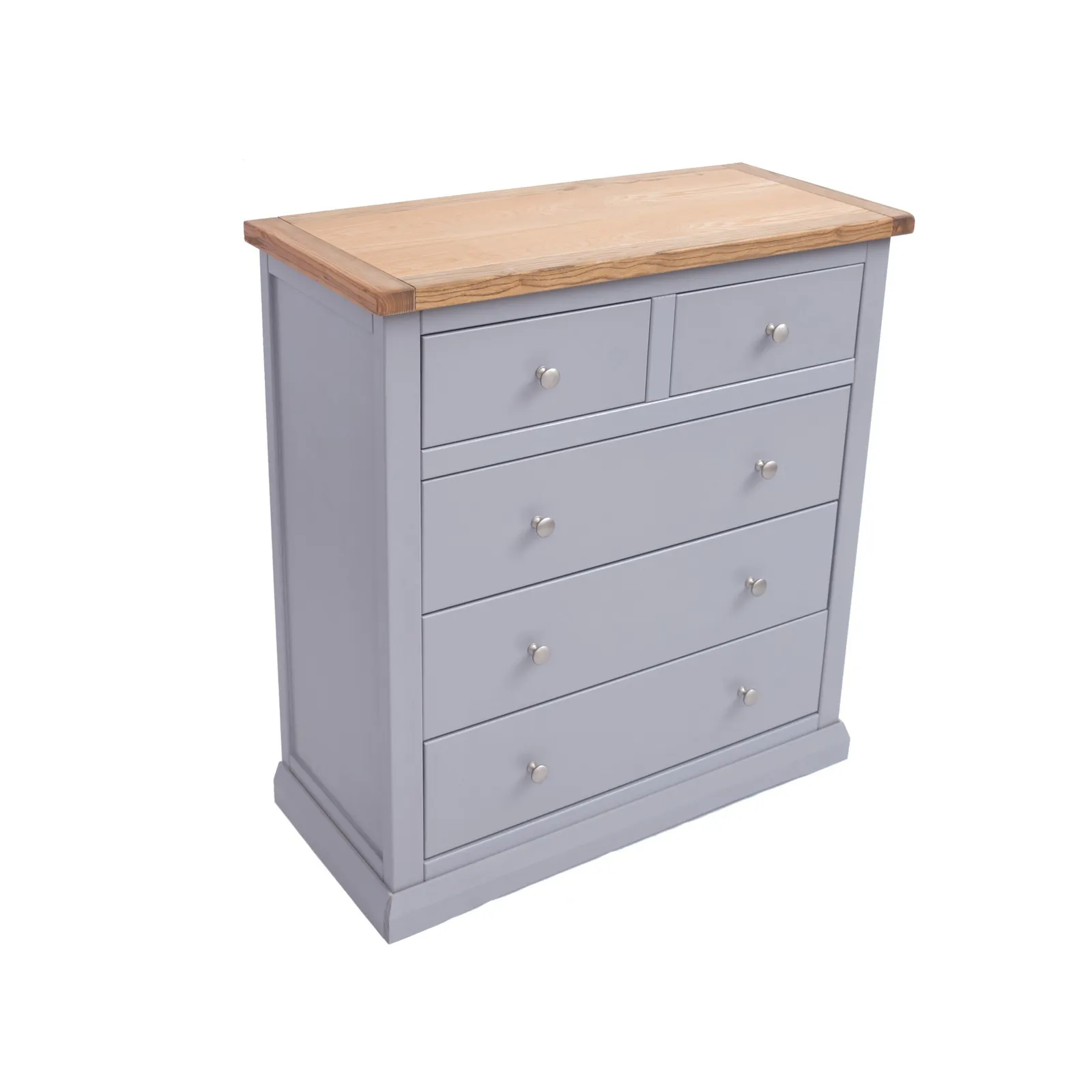 Cabinet Bits Rocca 5 Drawer Chest of Drawers Chrome Knob in Grey 3
