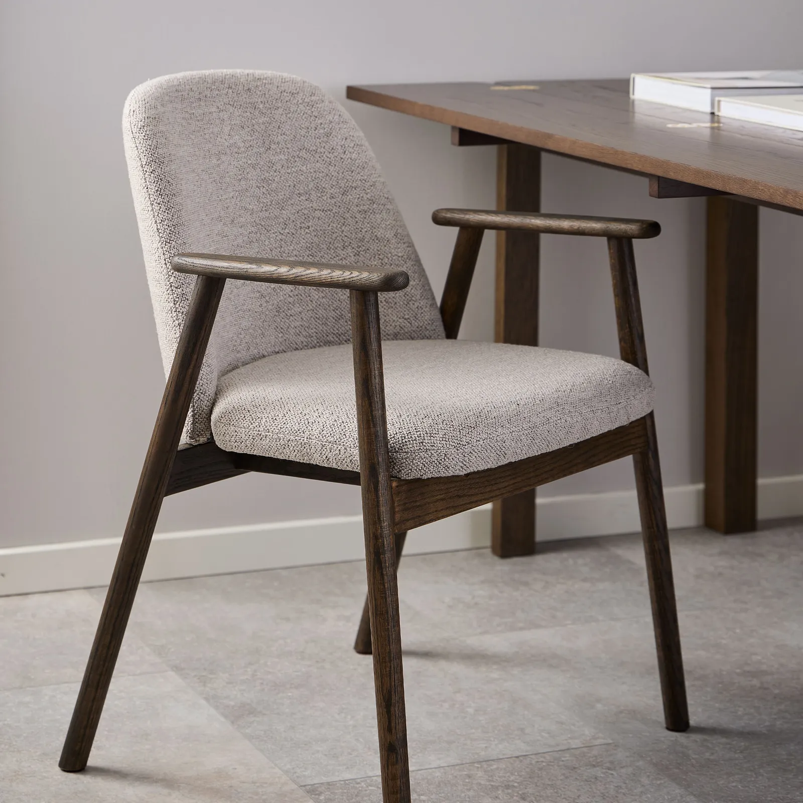 Furniture To Go Leo Dining Chairs With Armrest in Monza Fabric Beige Set of 2 6
