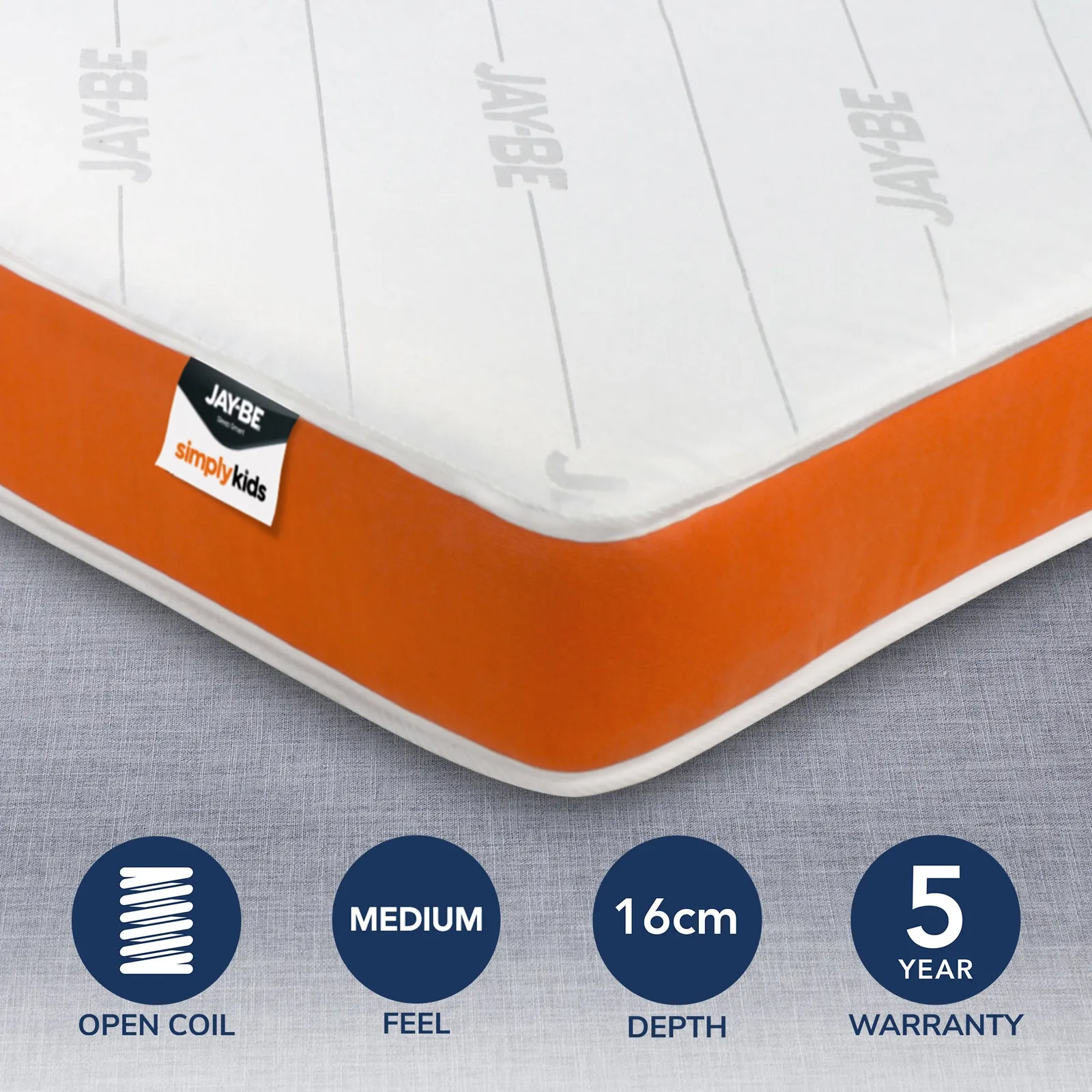 JayBe Simply Kids Medium Foam Free Open Coil Mattress White