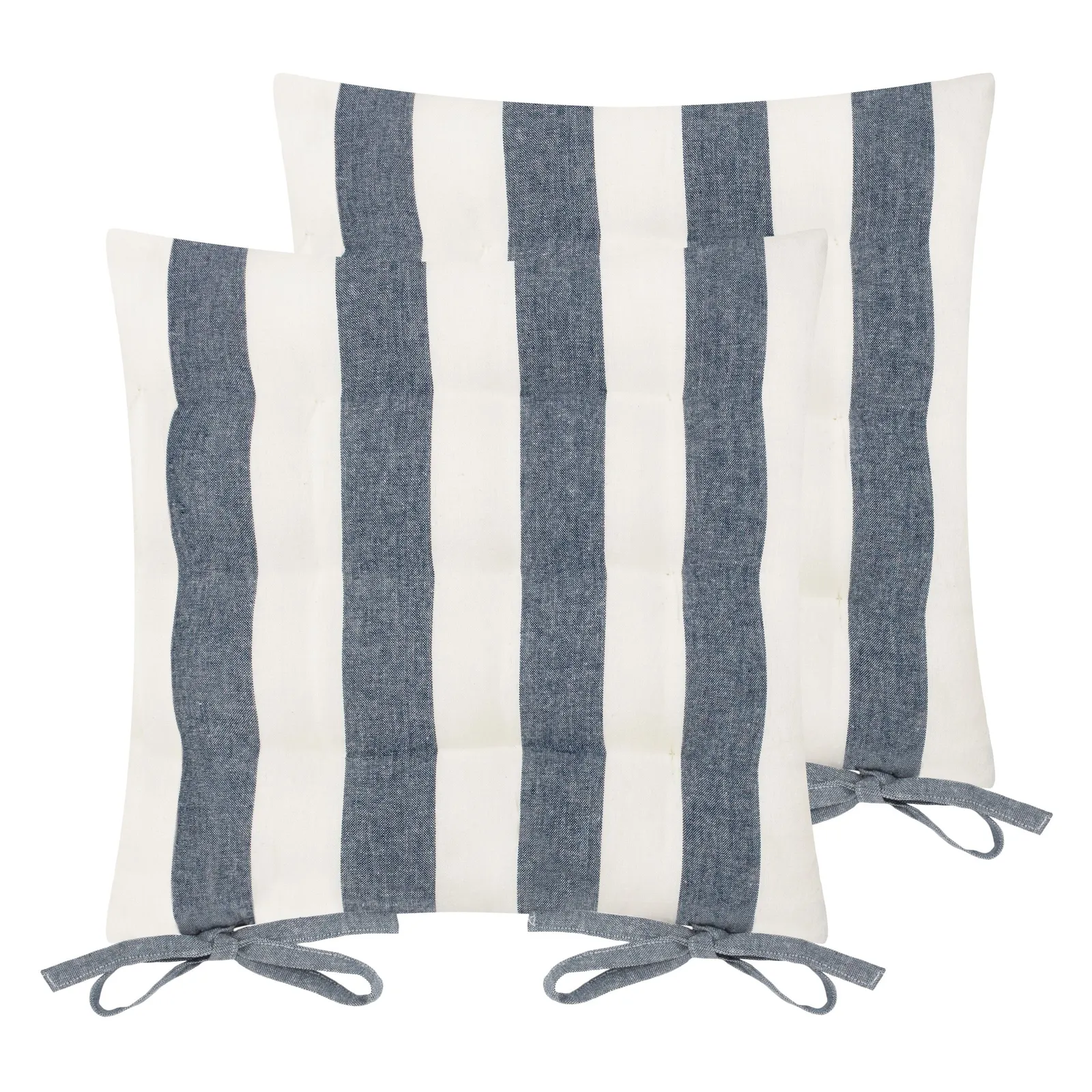 Yard Hayle Striped 100% Cotton Seat Pads - 2 Pack in Navy 2