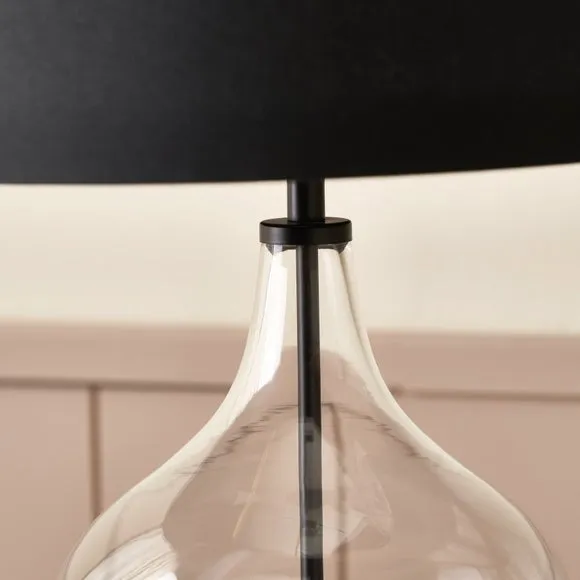 Pacific Lifestyle Rowen Clear Bottle Shaped Glass and Metal Table Lamp 2