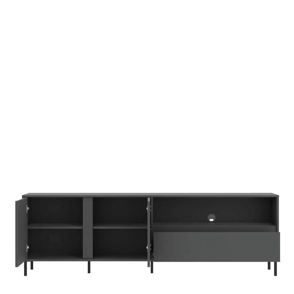 Furniture To Go Avenale TV Cabinet 2 Door 1 Drawer in Anthracite in Dark Grey 3