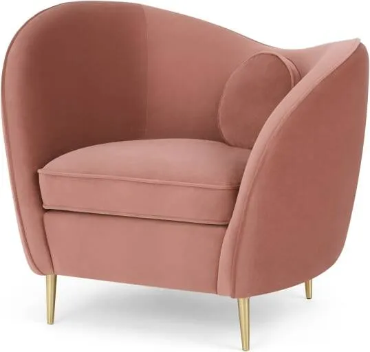Kooper Accent Armchair, Blush Pink Velvet