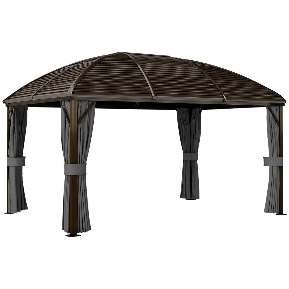 OUTSUNNY 3 x 4m Hardtop Gazebo Aluminium Garden Pavilion in Dark Grey 2