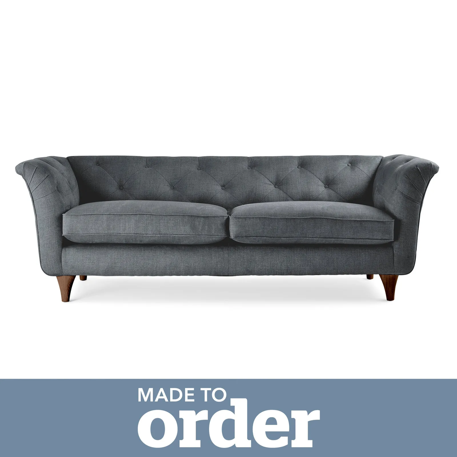 Jaipur 3 Seater Sofa Brushed Plain Fabric Brushed Plain Pewter