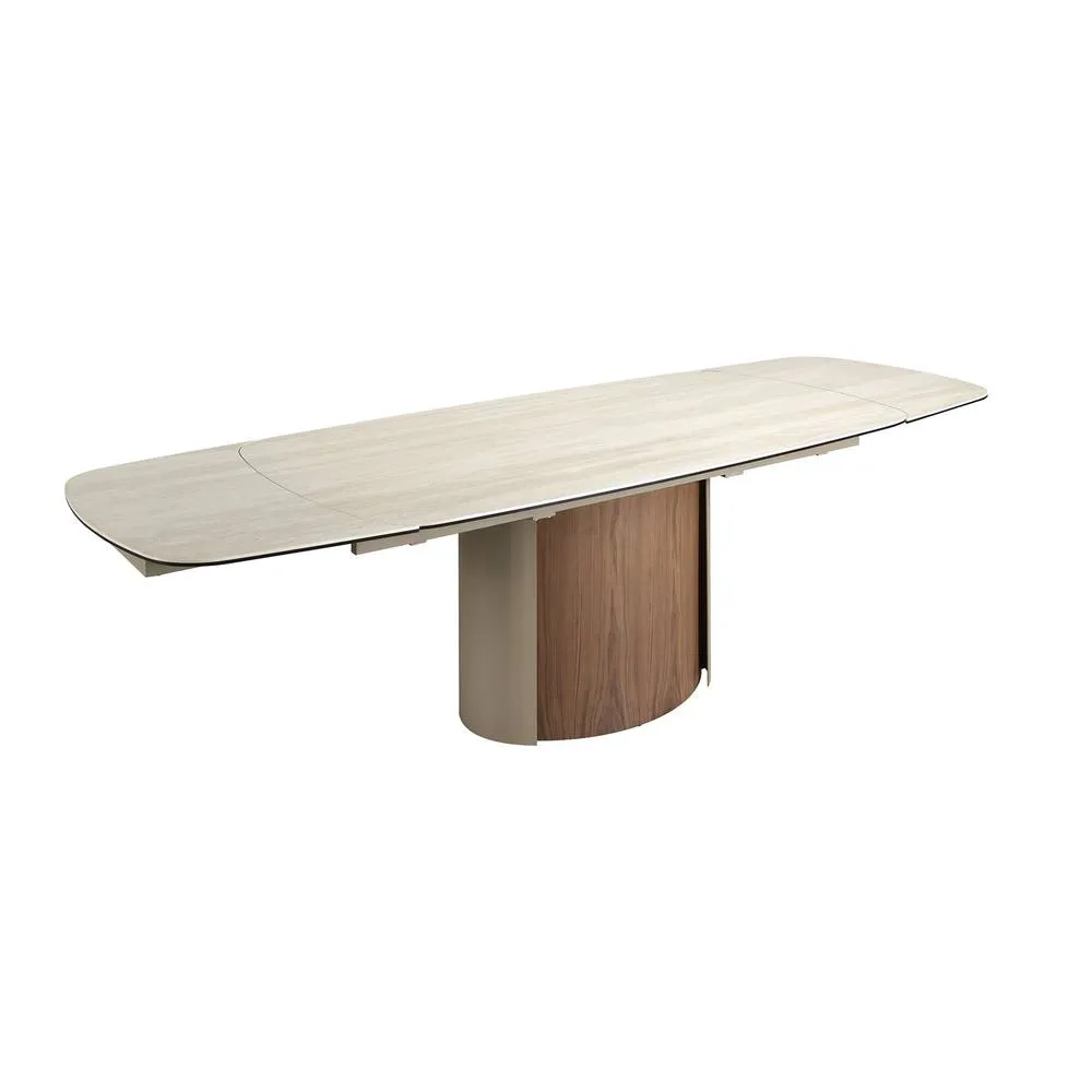 Angel Cerda Extendable Dining Table 180270 cm Sand Porcelain in Light Sand