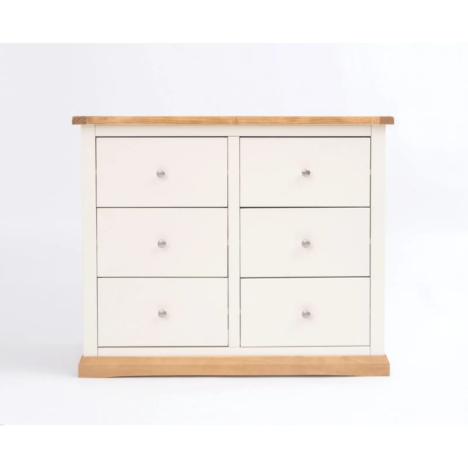 Cabinet Bits Trevi 6 Drawer Chest of Drawers Chrome Knob in Off-White