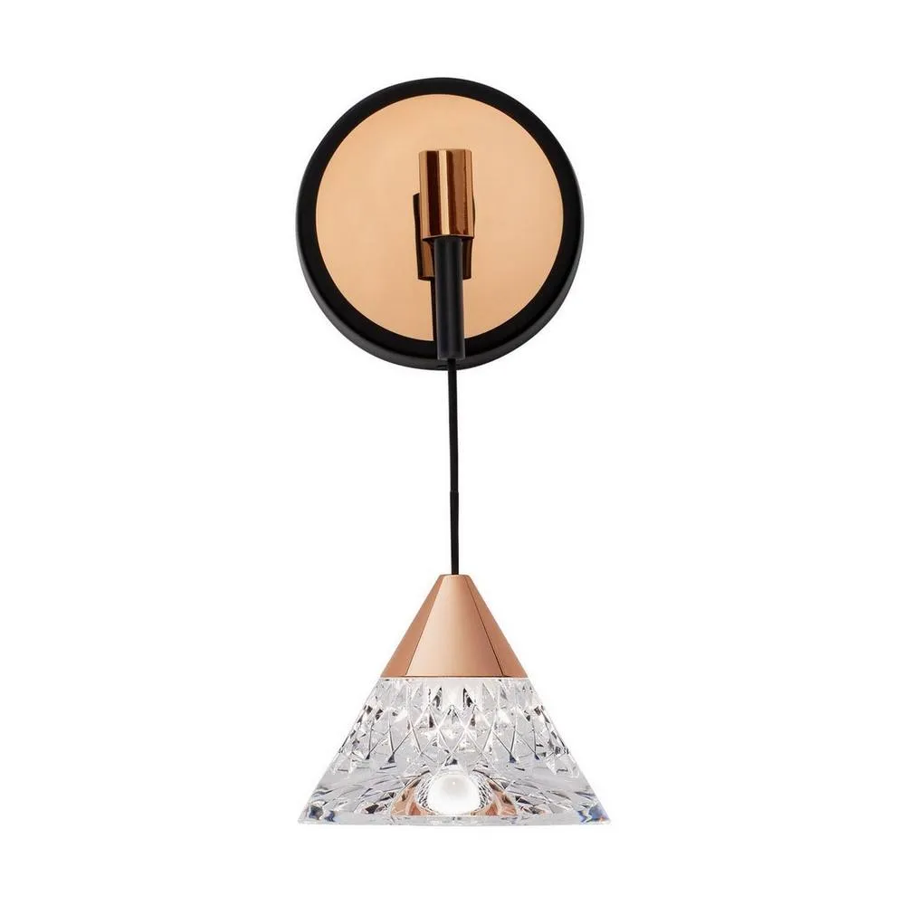 Netlighting Paluz Dome Wall Lamp Rose Gold Matt Black LED 7W 345lm 3000K