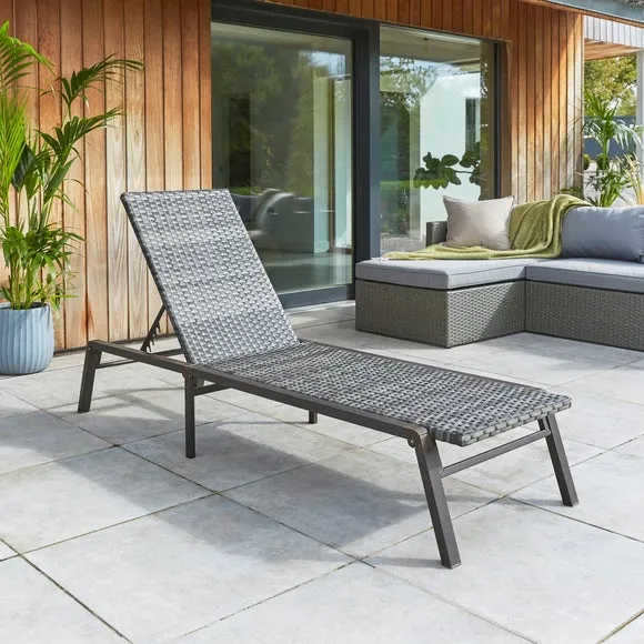 Malta Rattan Effect Sun Lounger 2