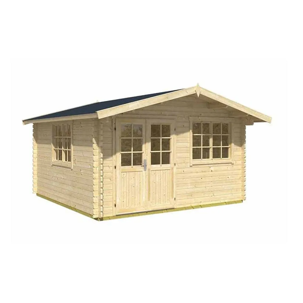 Lasita Maja Ltd Norderney 3-Log Cabin, Garden Room, Home Office - L444.6xW480xH256.5cm in Light Oak 2