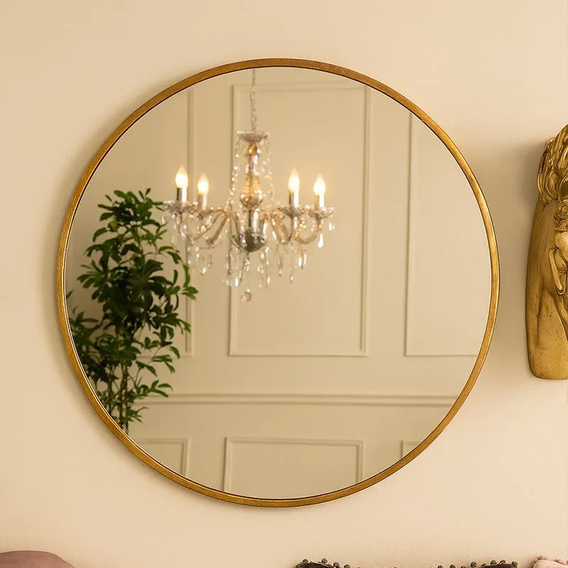 Melody Maison Large Round Gold Framed Wall Mirror 80cm X 80cm