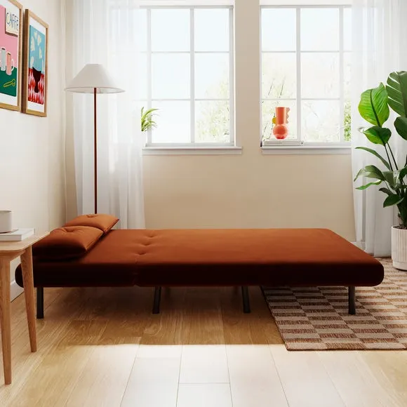 Phoebe Velvet Small Double 2 Seater Sofa Bed 3