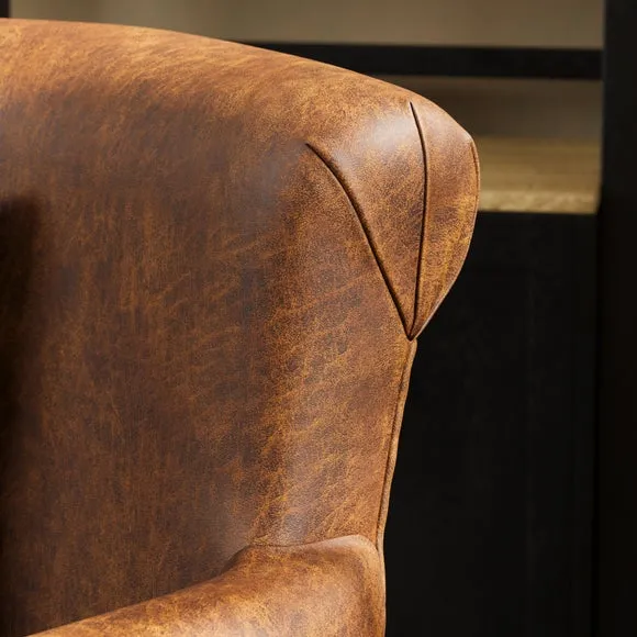 Alba Relaxed Faux Leather Occasional Armchair 3
