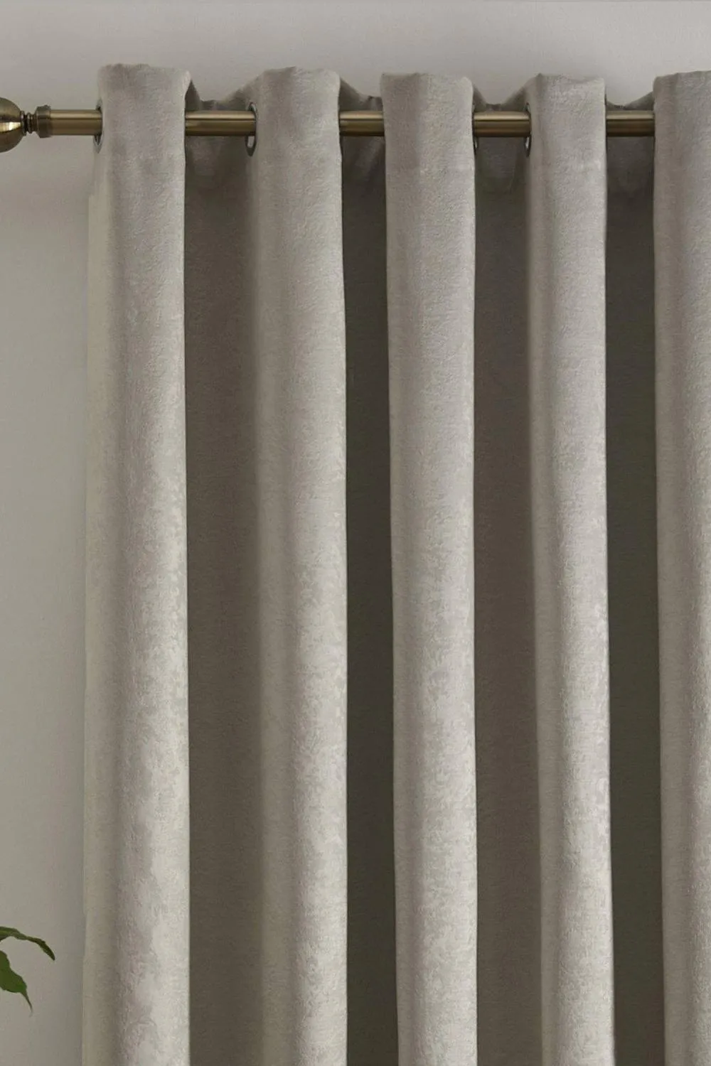 Fusion 'Strata' Dim out woven Eyelet Single Panel Door Curtain in Natural 2