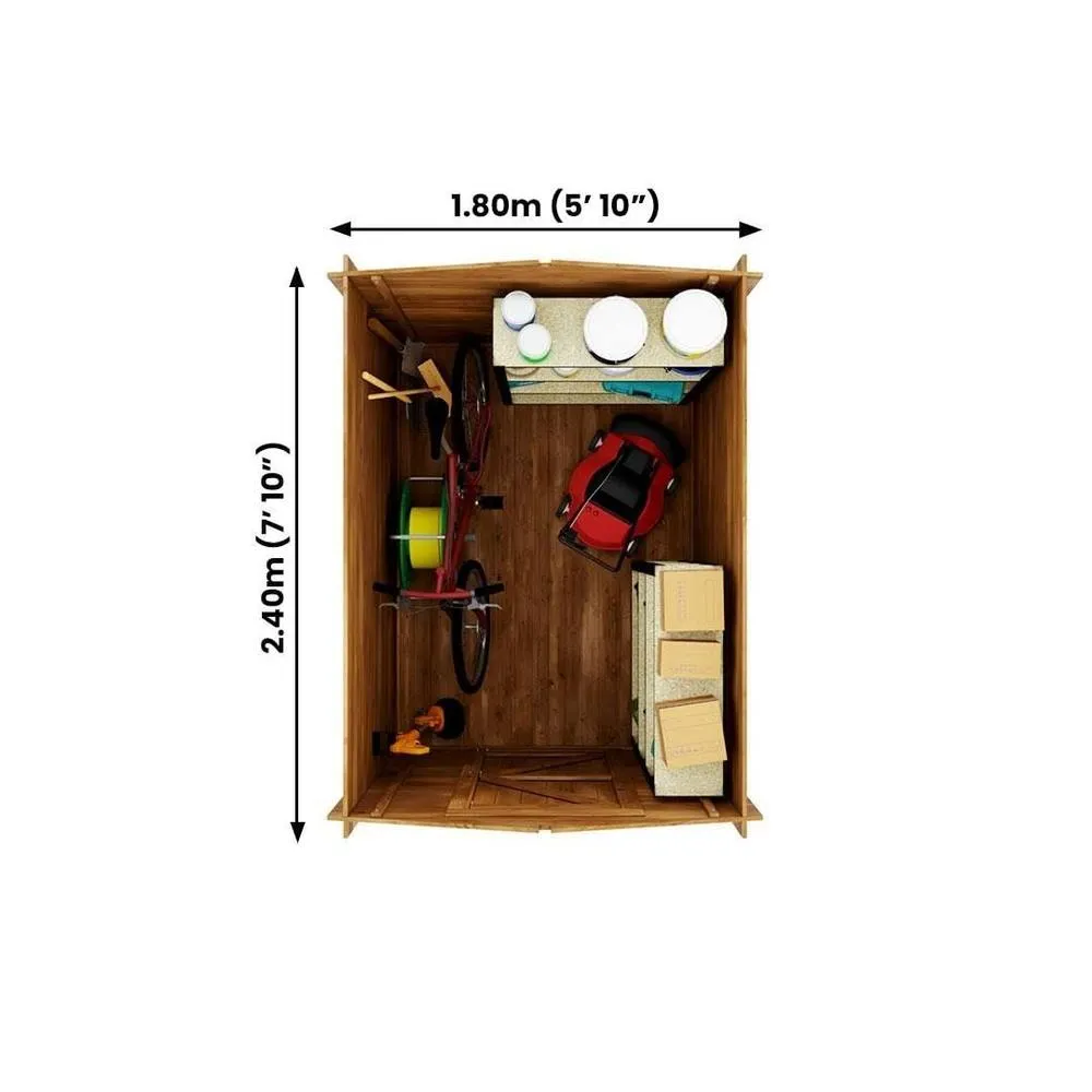 Dunster House Heavy Duty 19mm Log Store Shed 1.8 x 2.5 Pressure Treated Superfelt in Brown 6