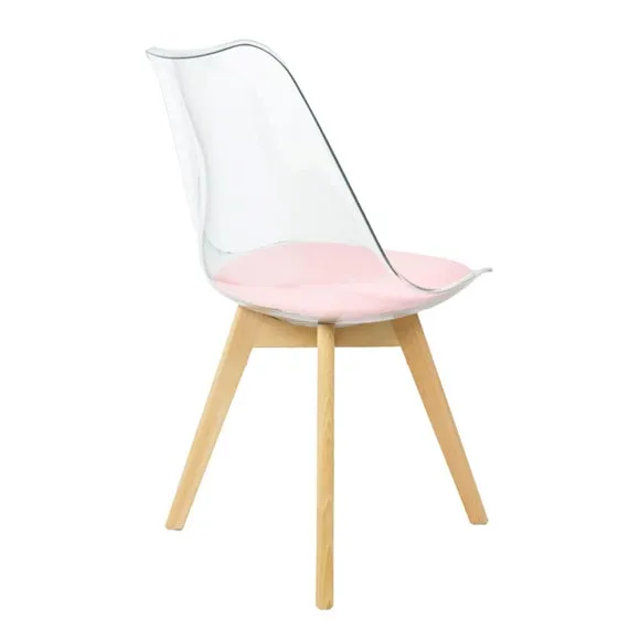 Fusion Living Soho Clear Plastic Dining Chair with Squared Legs 5