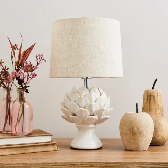Dorma Brimstage Artichoke Linen Shade Table Lamp 2
