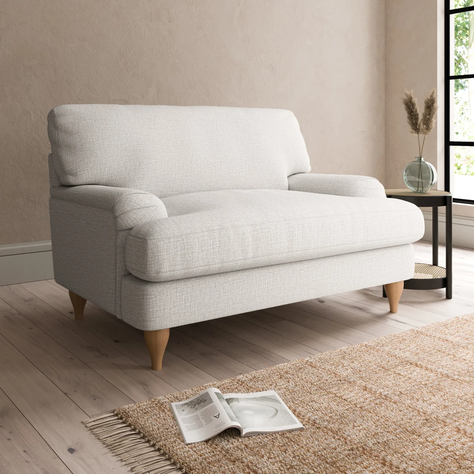 Darwin Textured Weave Snuggle Chair Grey