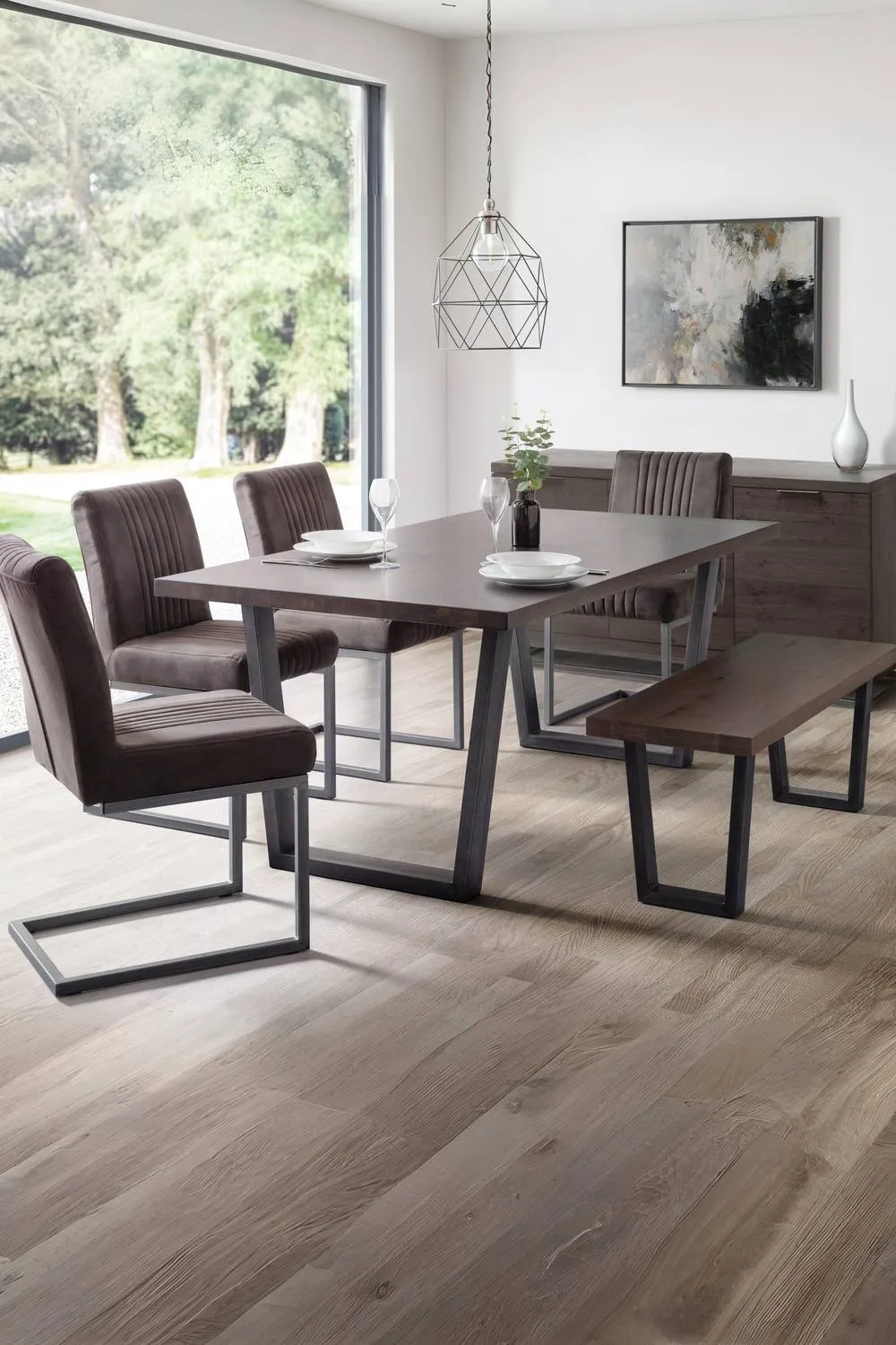 Julian Bowen Brooklyn Rectangular 4-6 Seater Dining Table in Dark Brown 3