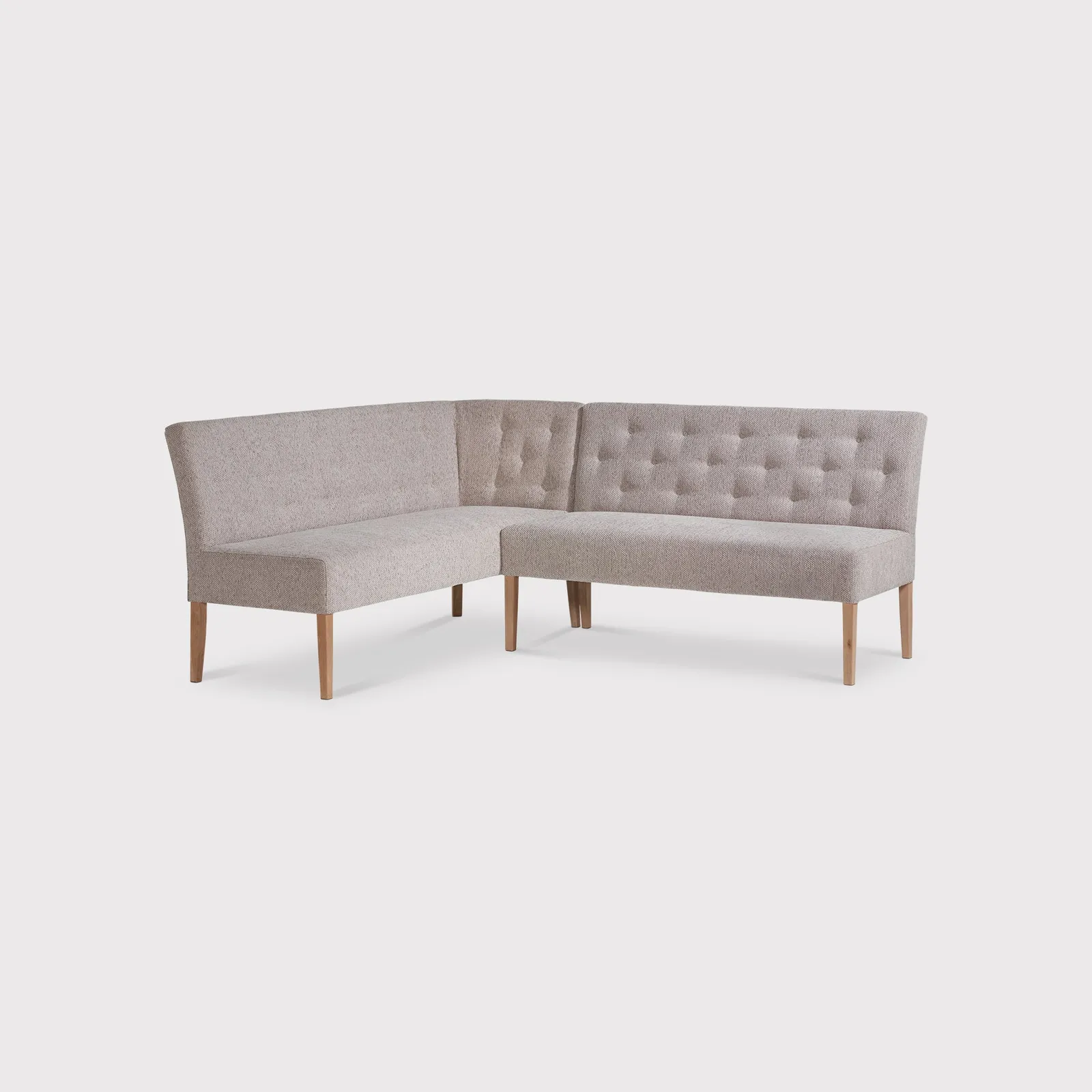 Medina Left Corner Bench, Grey Fabric | Barker & Stonehouse