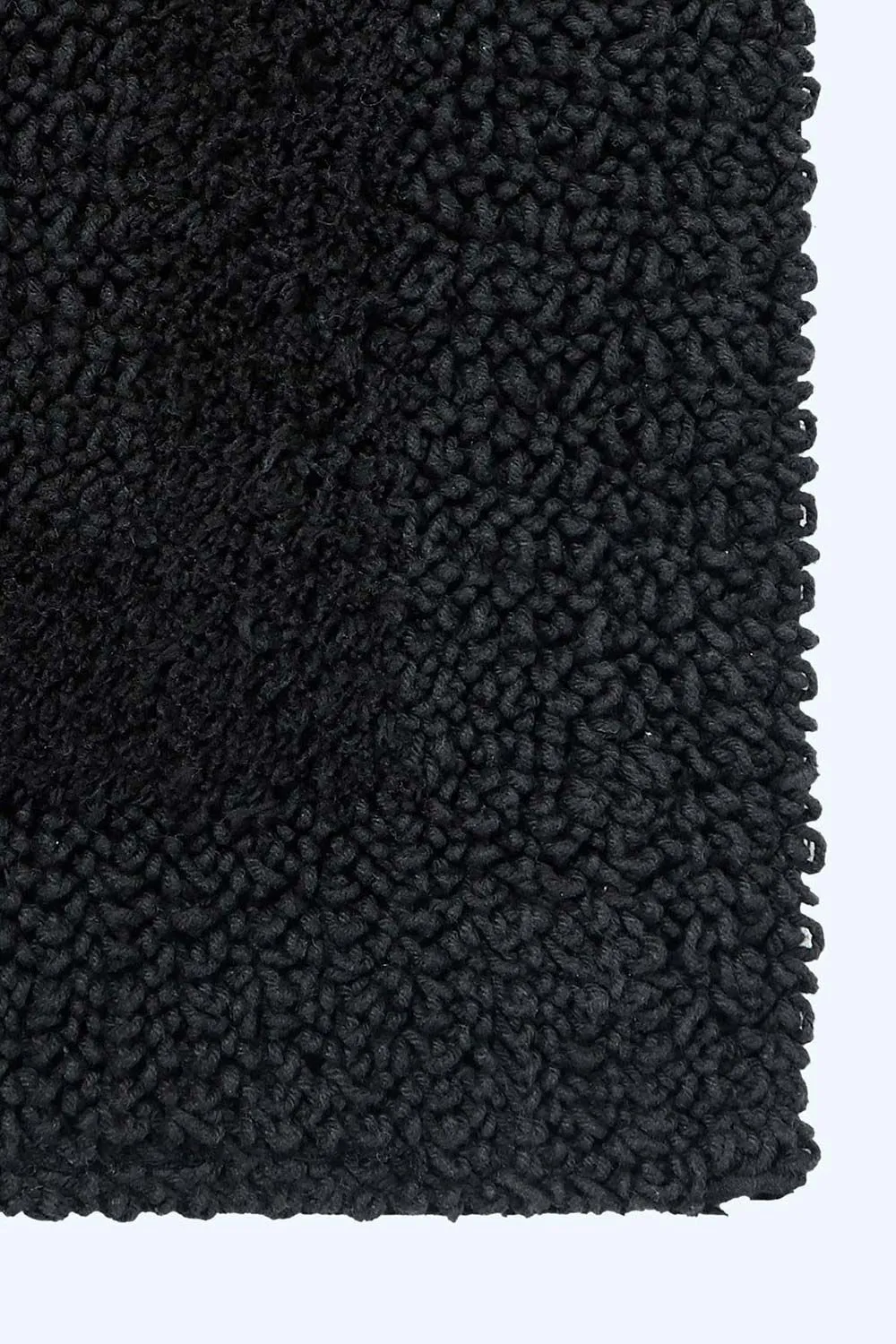 Homescapes Luxury Square Bath Mat 1600GSM 100% Cotton Reversible Shower Mat, 50cm in Black 2