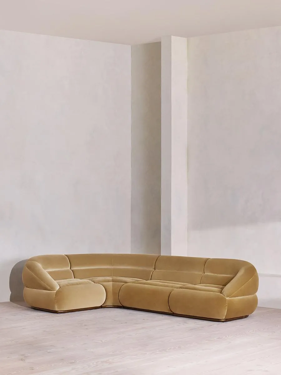 Edison Modular Sofa, L-Shape Sofa, Velvet, Camel