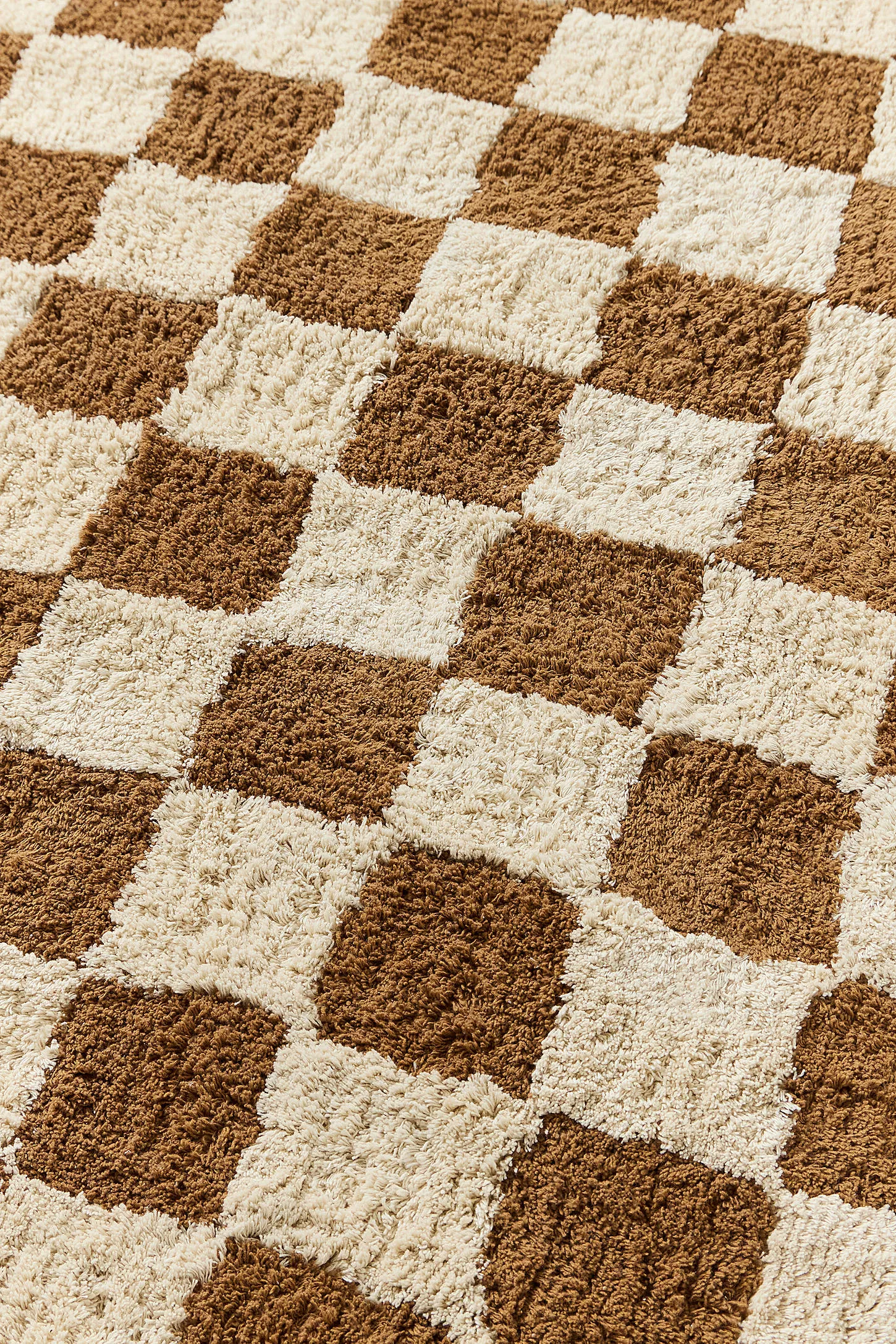 Shaggy Check Terracotta 5x7ft / 150x210cm Rug - Rust 2