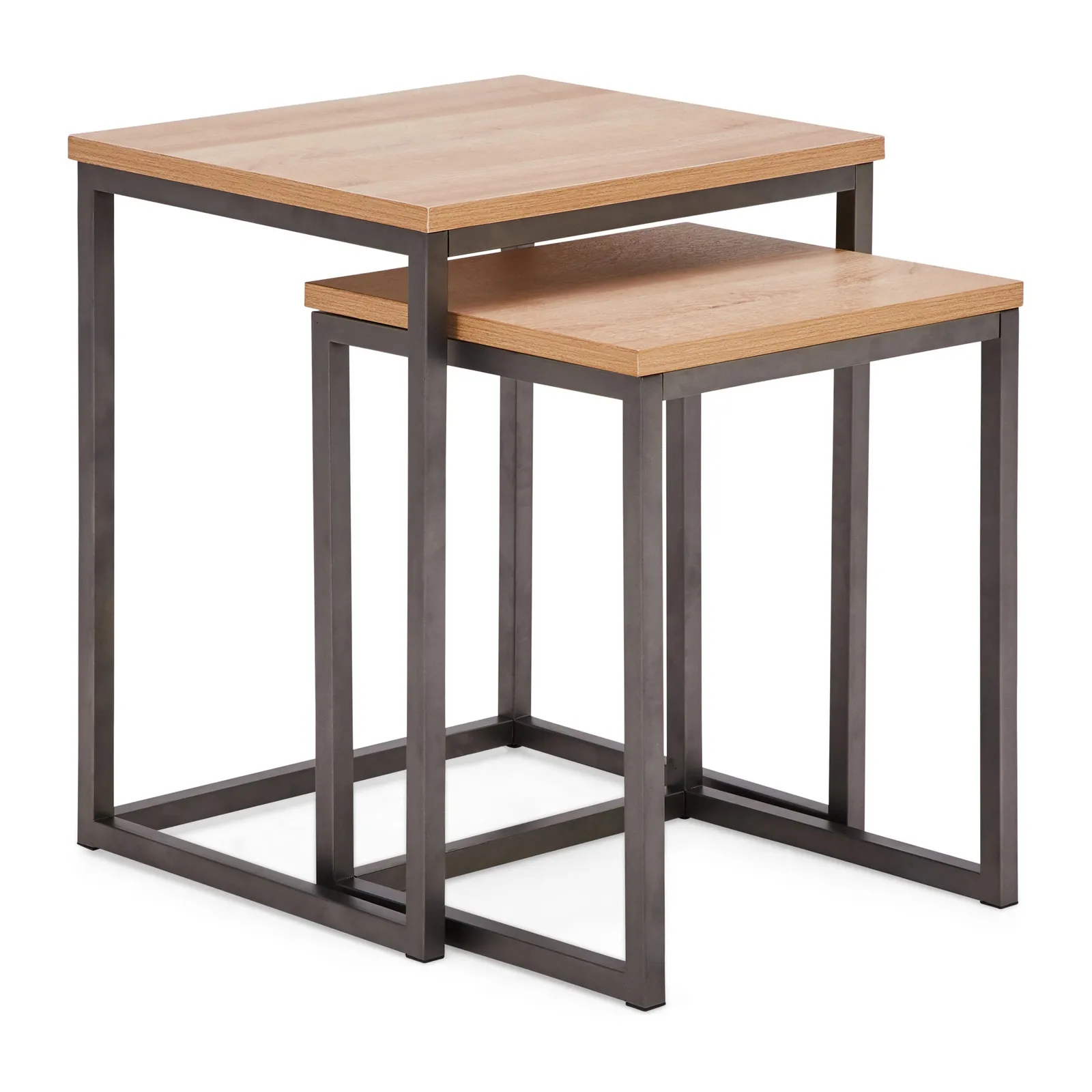 Fulton Oak Effect Square Nest of Tables Light Oak