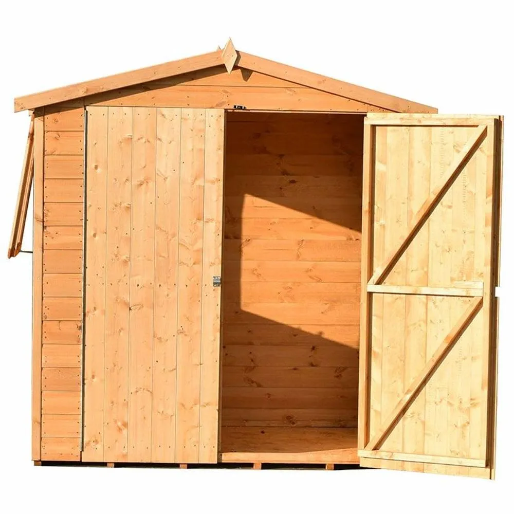 Shires Lewis 4 x 6 Feet Premium Apex Double Door with One Opening Window in Light Tan 2