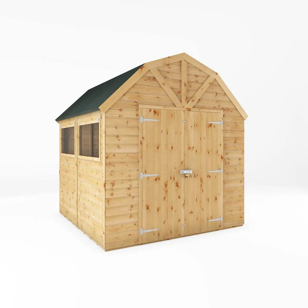 Mercia 8 x 8 Ft Premium Shiplap Dutch Barn Shed - L240.8 x W253.9 x H262.6 cm in Light Brown